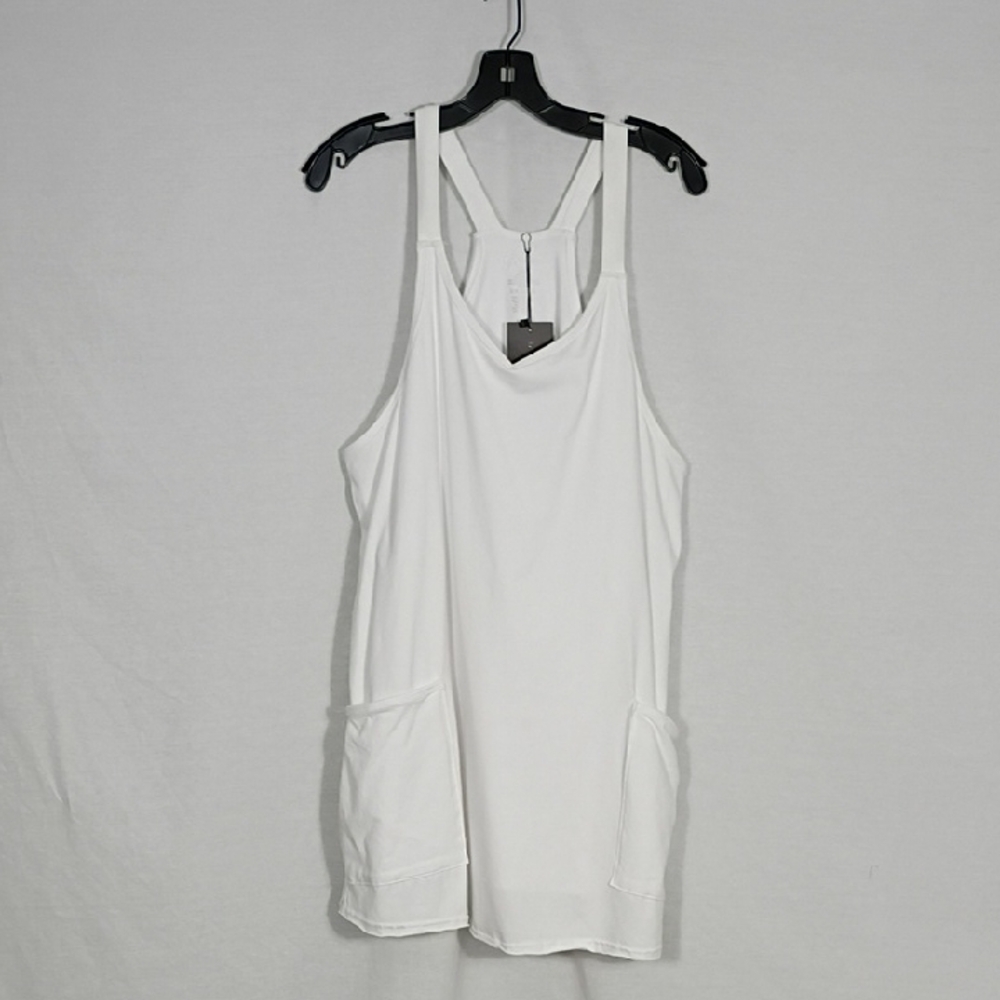 NWT T/S By Thrive White Tank Dress With Shorts And Pockets Size XL Summer